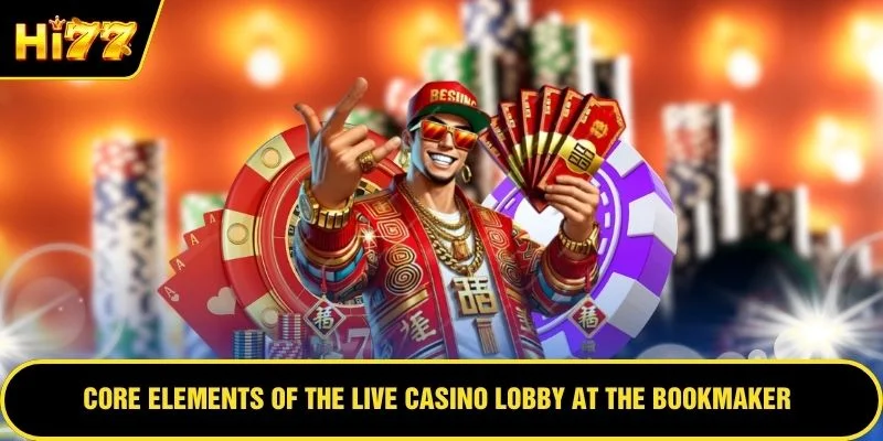 Core elements of the Live Casino lobby at the bookmaker