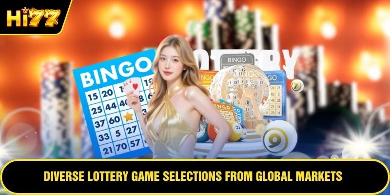 Diverse lottery game selections from global markets