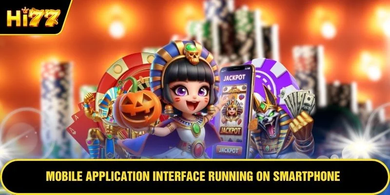 Mobile application interface running on smartphone