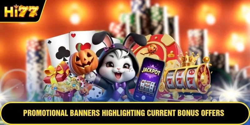 Promotional banners highlighting current bonus offers